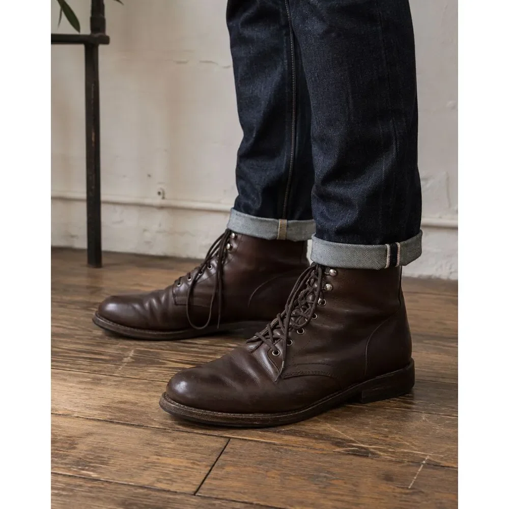 Thursday Boot Company Brown President Dark Leather Lace Up Boots  Mens Size 9.5